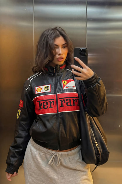 Ferrari F1 Vintage Racing Jacket - Black Edition