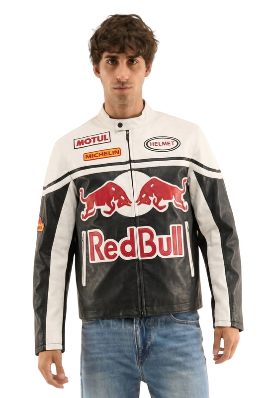 Red Bull Racing Leather Jacket - White Edition
