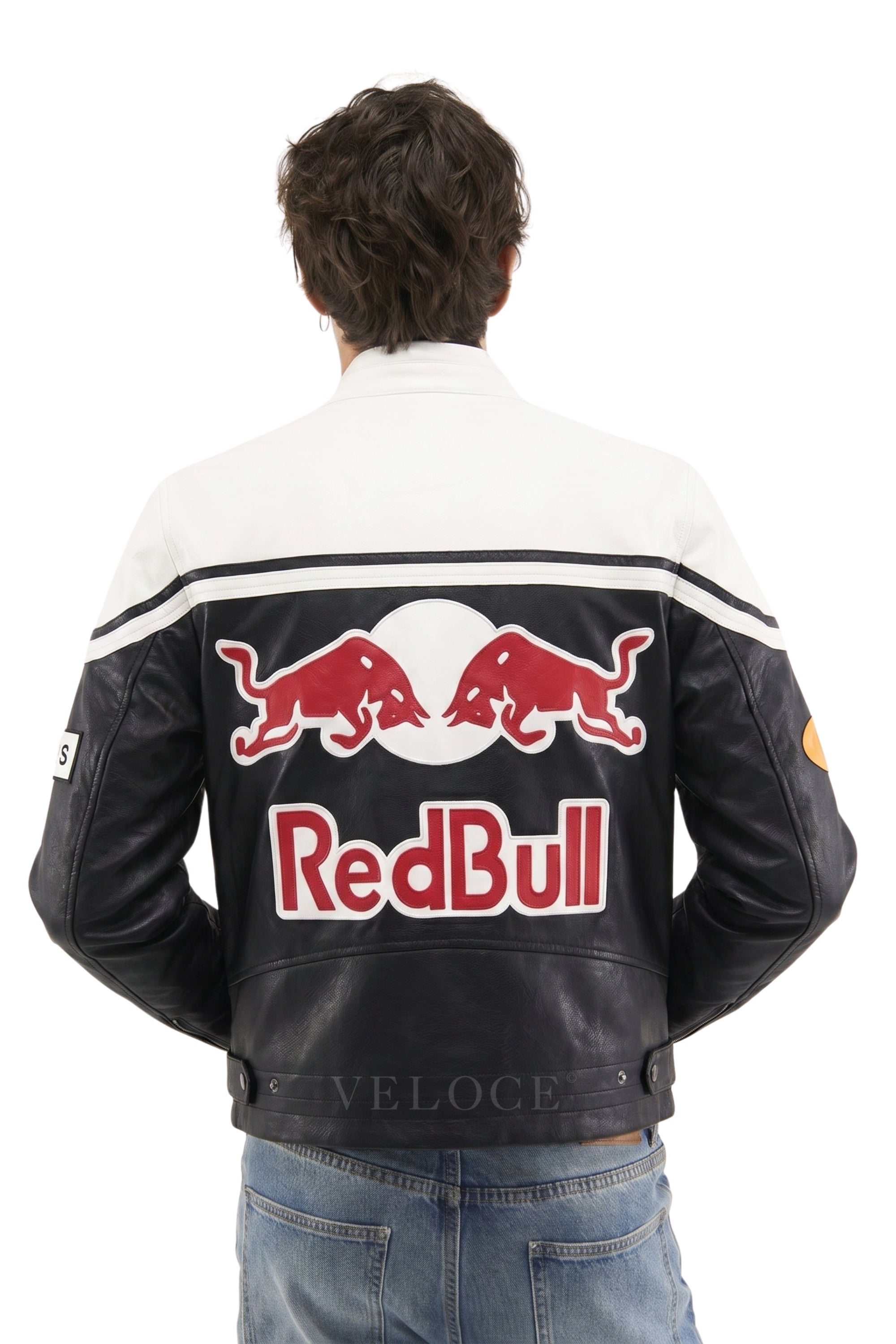 Red Bull Racing Leather Jacket - White Edition | VELOCE