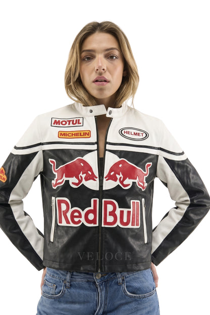 Red Bull Racing Leather Jacket - White Edition