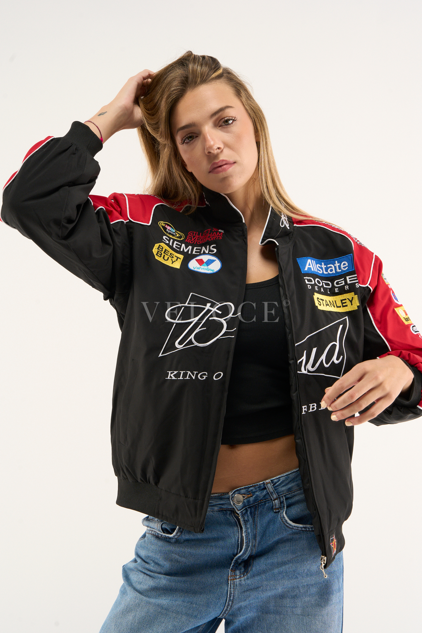 Budweiser Vintage Racing Jacket - NASCAR Black Edition - VELOCE