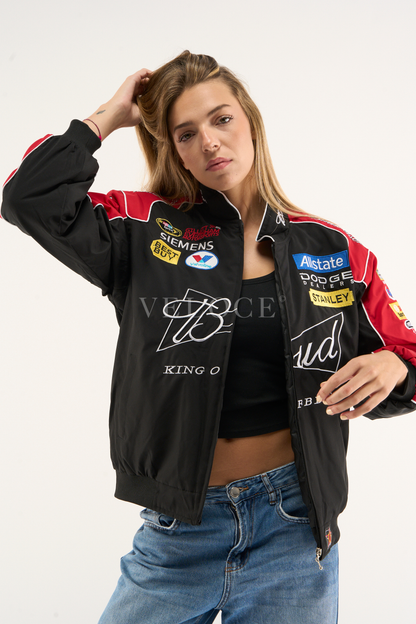 Budweiser Vintage Racing Jacket - NASCAR Black Edition - VELOCE