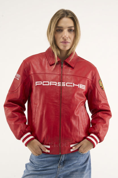 Porsche 993 Turbo Leather Jacket - Red Edition