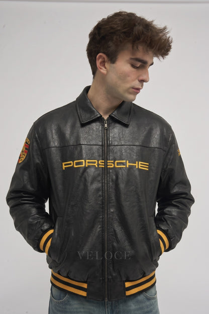 Porsche 993 Turbo Leather Jacket - Black Edition