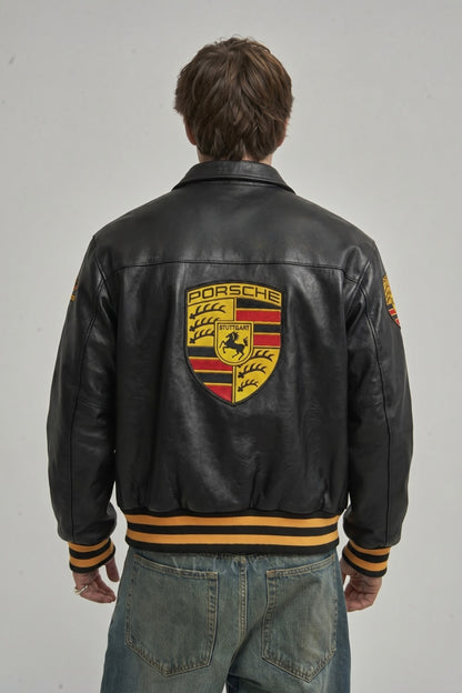 Porsche 993 Turbo Leather Jacket - Black Edition