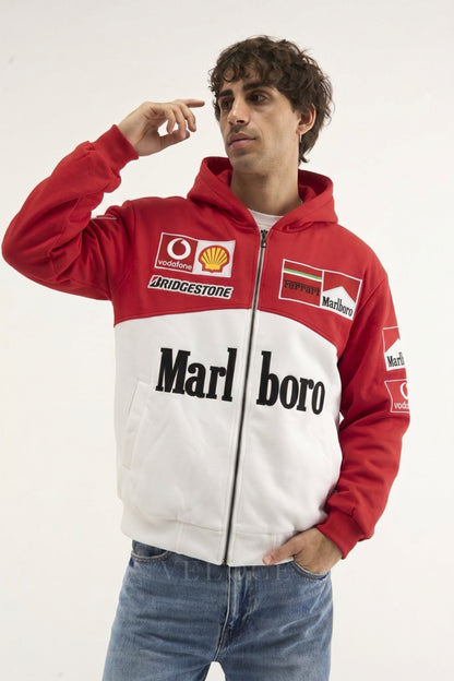 Marlboro Ferrari Embroidered Zip Hoodie