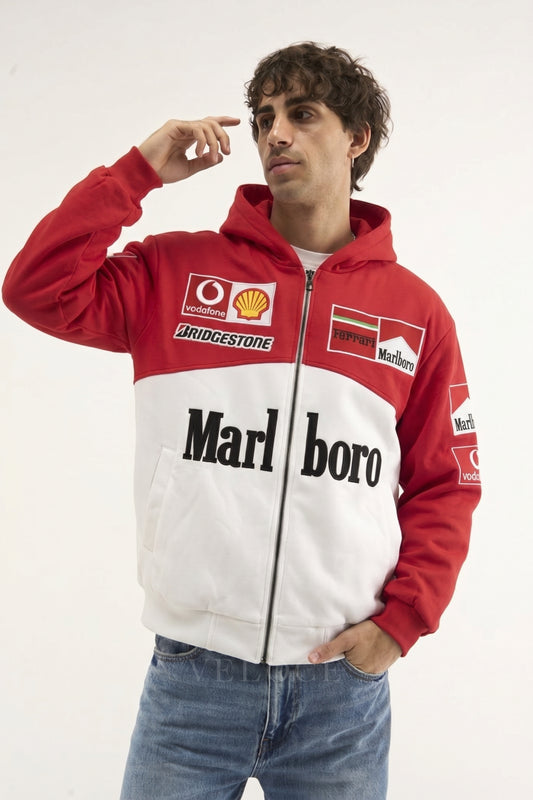 Marlboro Ferrari Embroidered Zip Hoodie