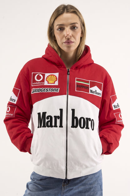 Marlboro Ferrari Embroidered Zip Hoodie