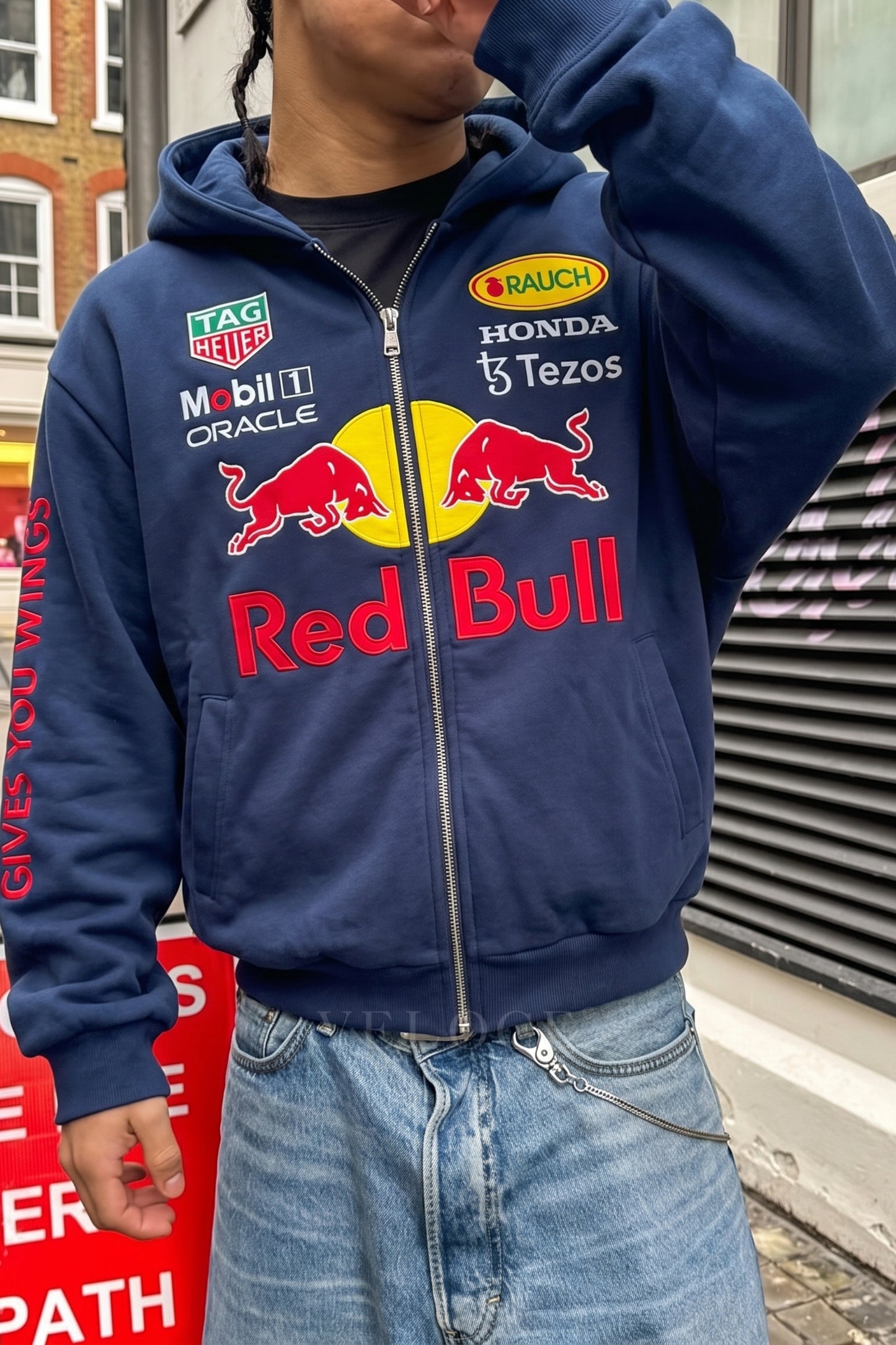 Red Bull Racing Embroidered Zip Hoodie