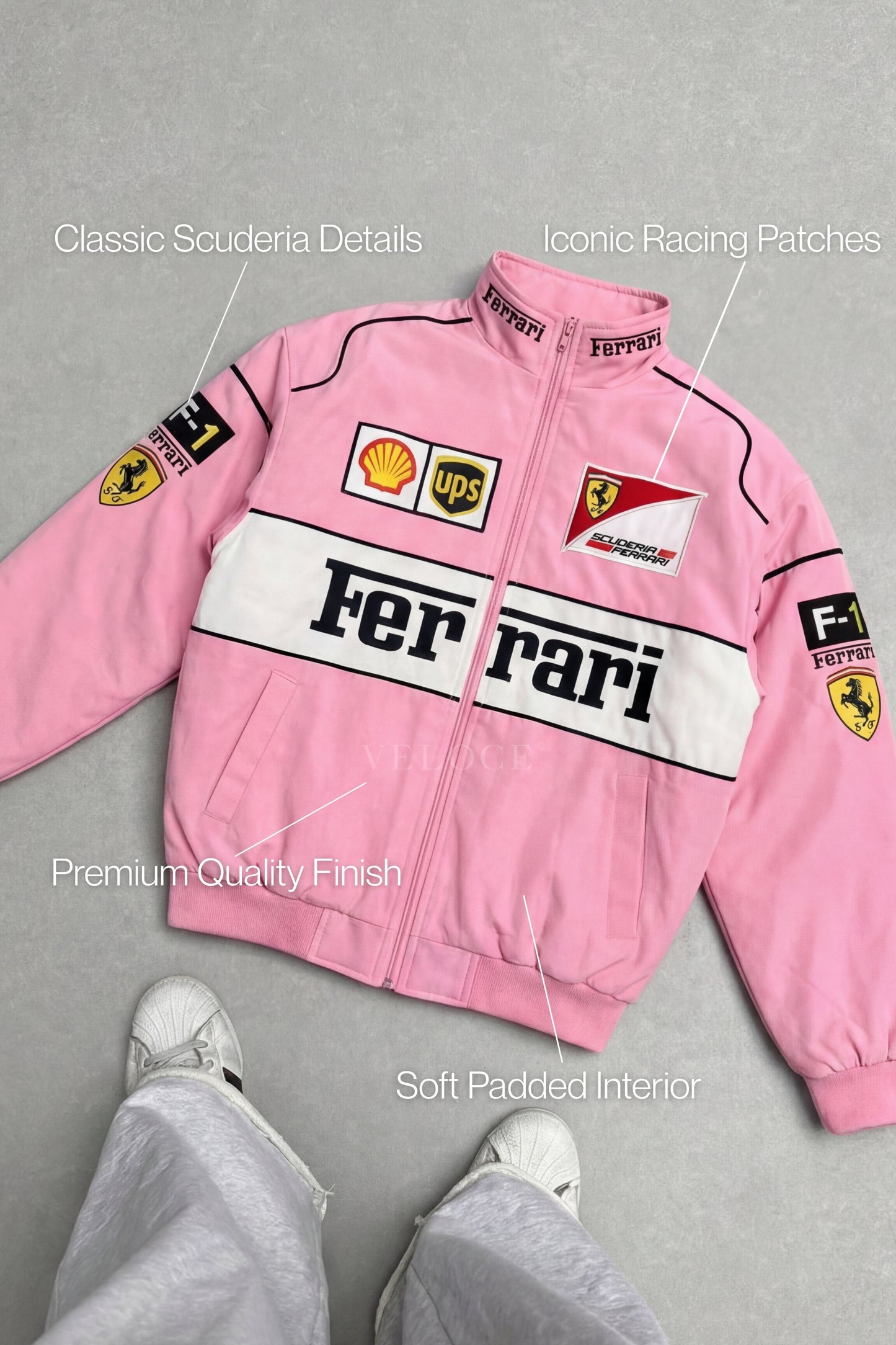 Ferrari F1 Vintage Racing Jacket - Pink Edition
