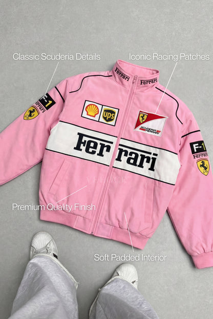 Ferrari F1 Vintage Racing Jacket - Pink Edition