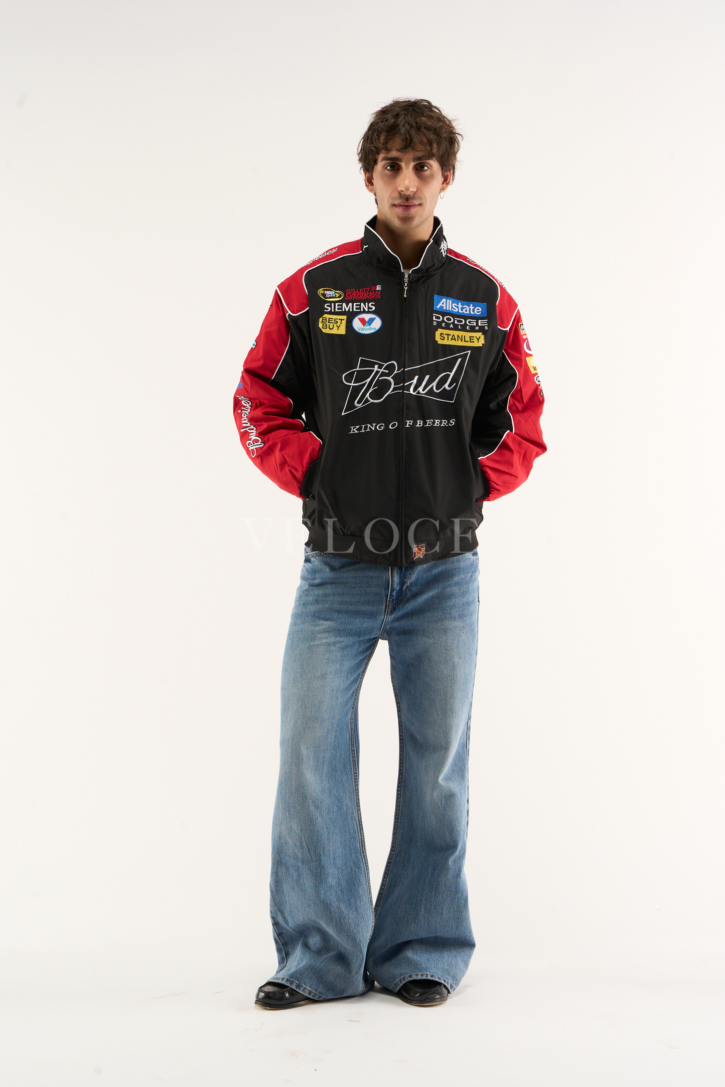 Budweiser Vintage Racing Jacket - NASCAR Black Edition - VELOCE