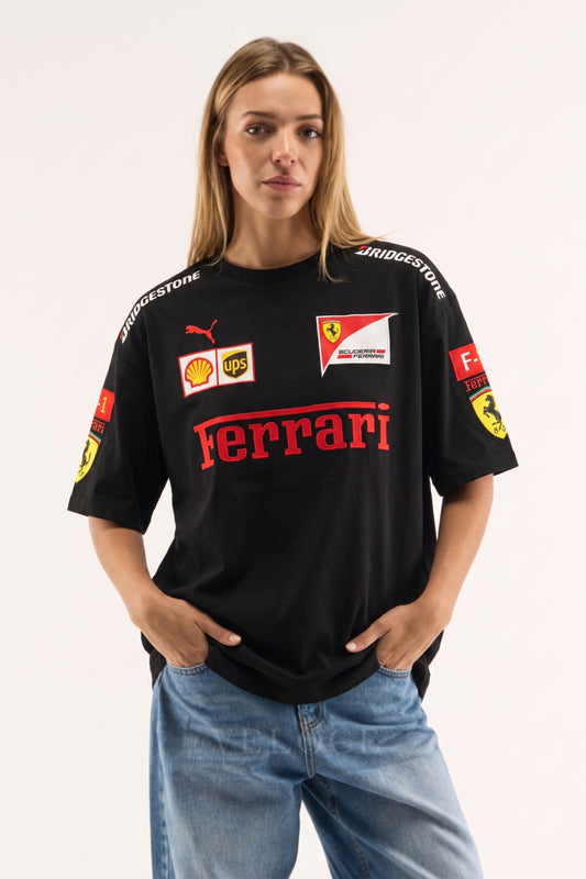 Ferrari F1 Vintage Racing T-Shirt - Black Edition