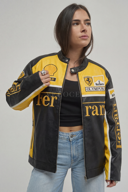 Ferrari F1 Olympus Leather Jacket - Yellow Edition