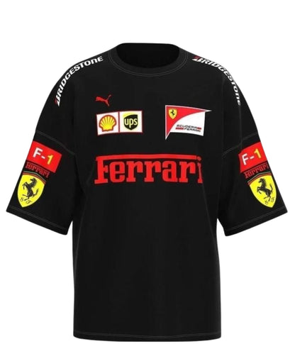 Ferrari F1 Vintage Racing T-Shirt - Black Edition
