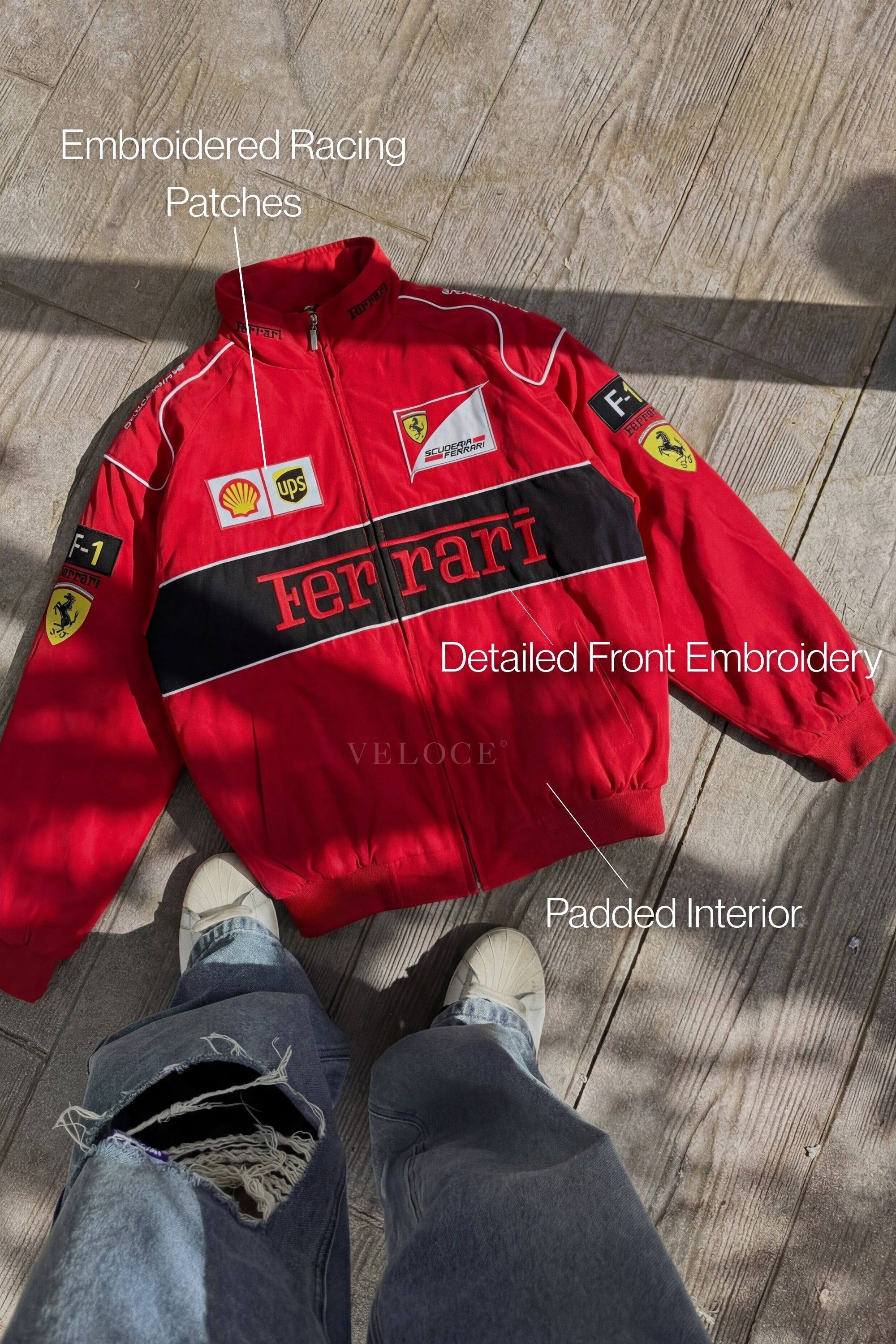 Ferrari F1 Vintage Racing Jacket - Red Edition | VELOCE