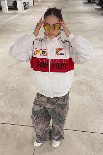 Ferrari F1 Vintage Racing Jacket - White Edition
