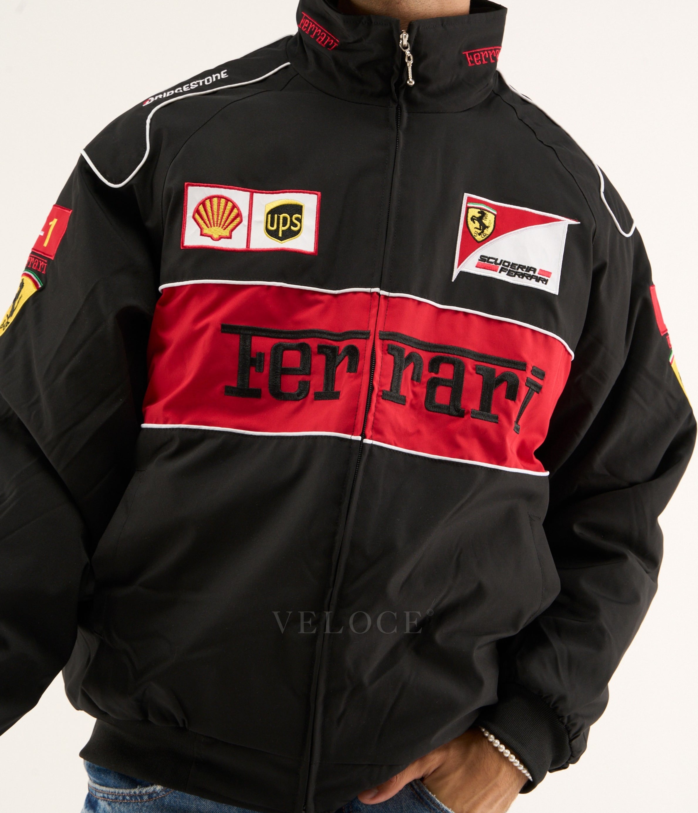 Ferrari F1 Vintage Racing Jacket - Black Edition | VELOCE