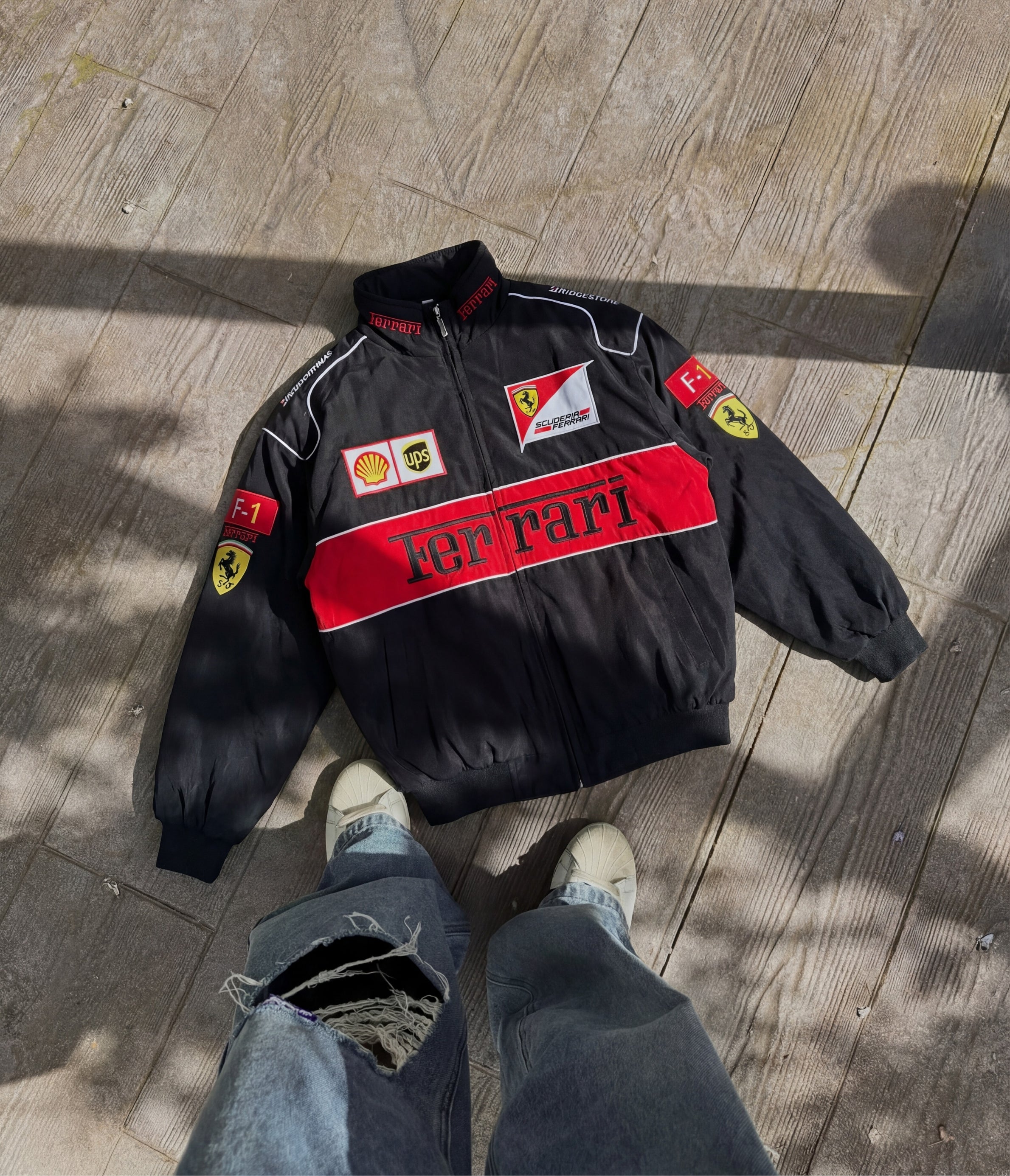 Ferrari F1 Vintage Racing Jacket - Black Edition | VELOCE