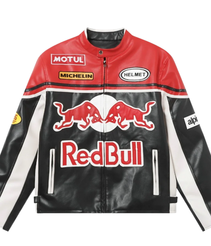 Red Bull Leather Racing Jacket - VELOCE
