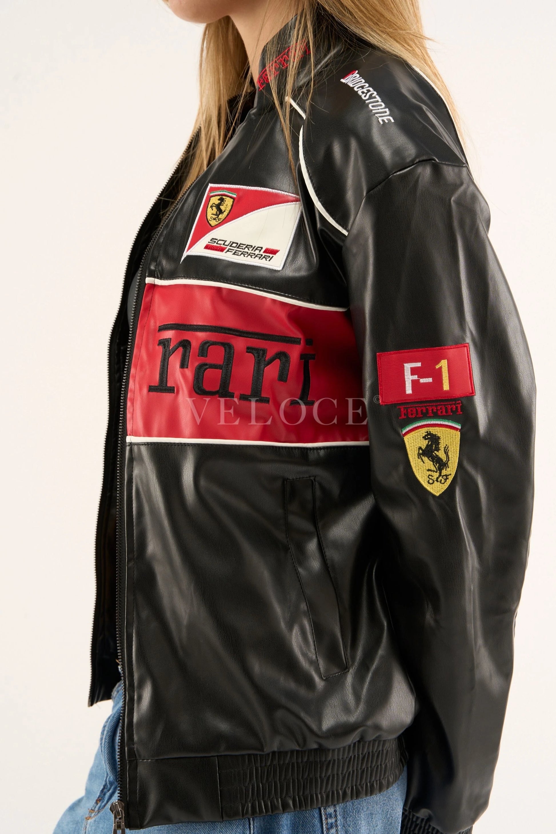 Ferrari F1 Vintage Leather Jacket - Red Edition | VELOCE