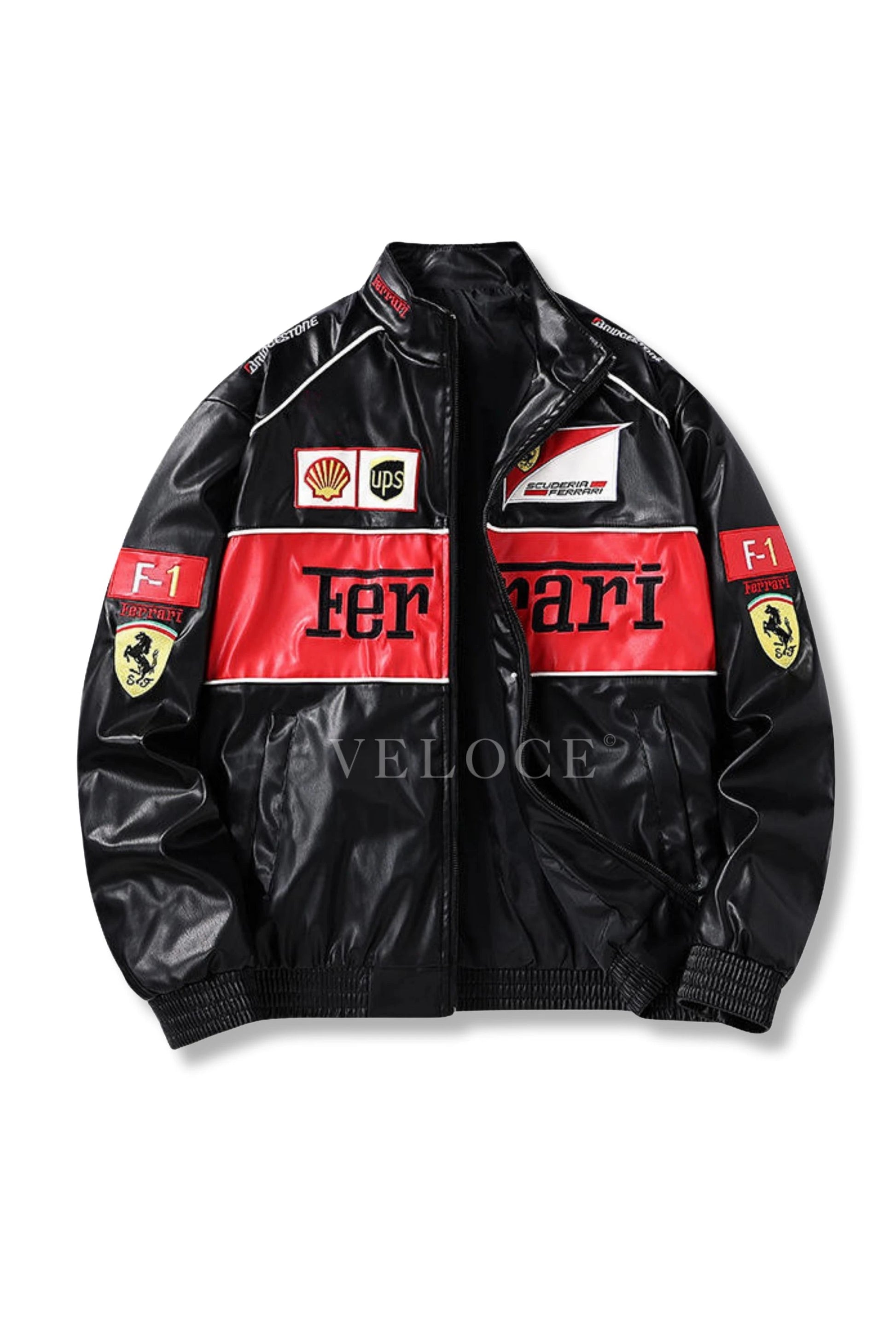 Ferrari F1 Vintage Leather Jacket - Red Edition | VELOCE