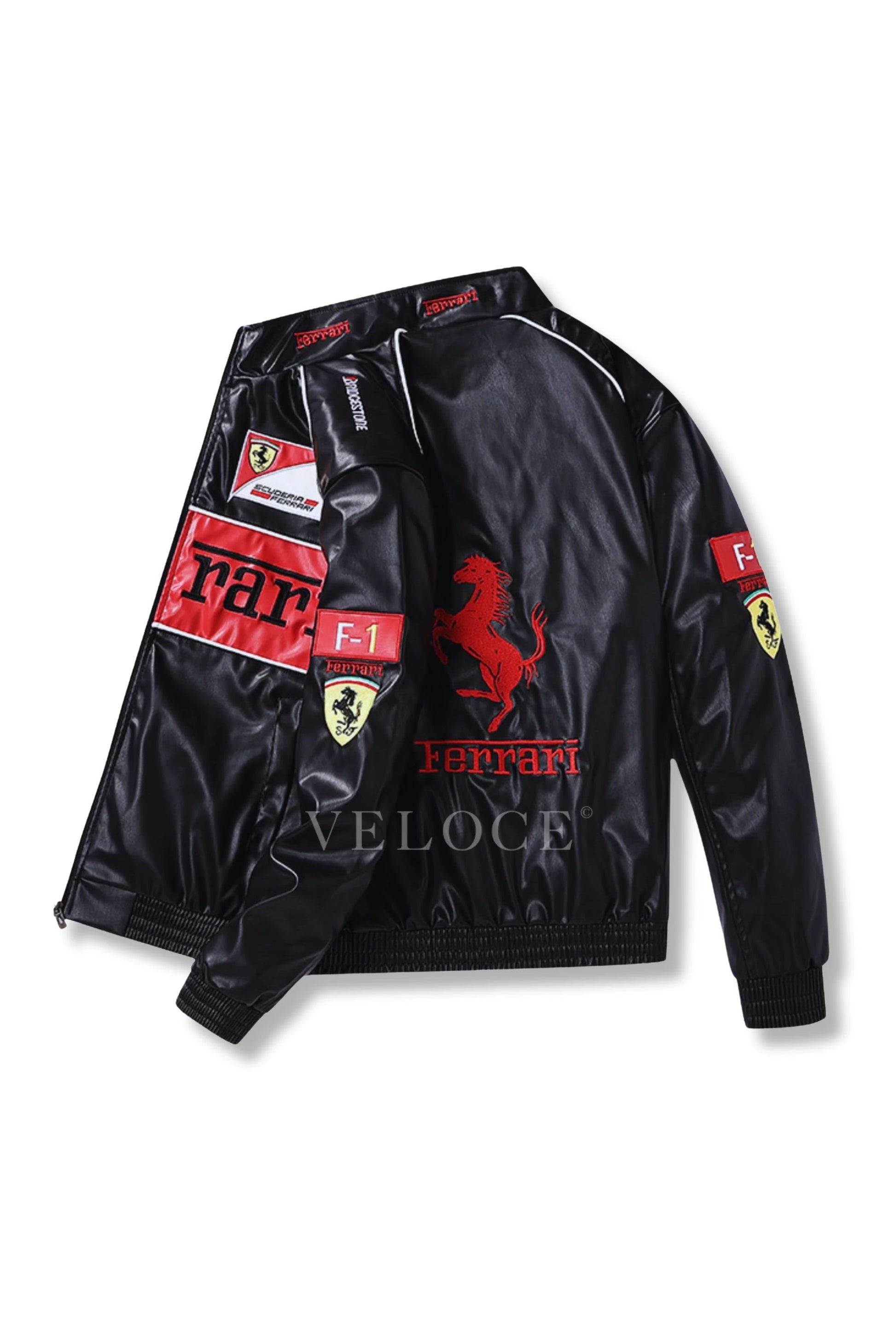 Ferrari F1 Vintage Leather Jacket - Red Edition | VELOCE