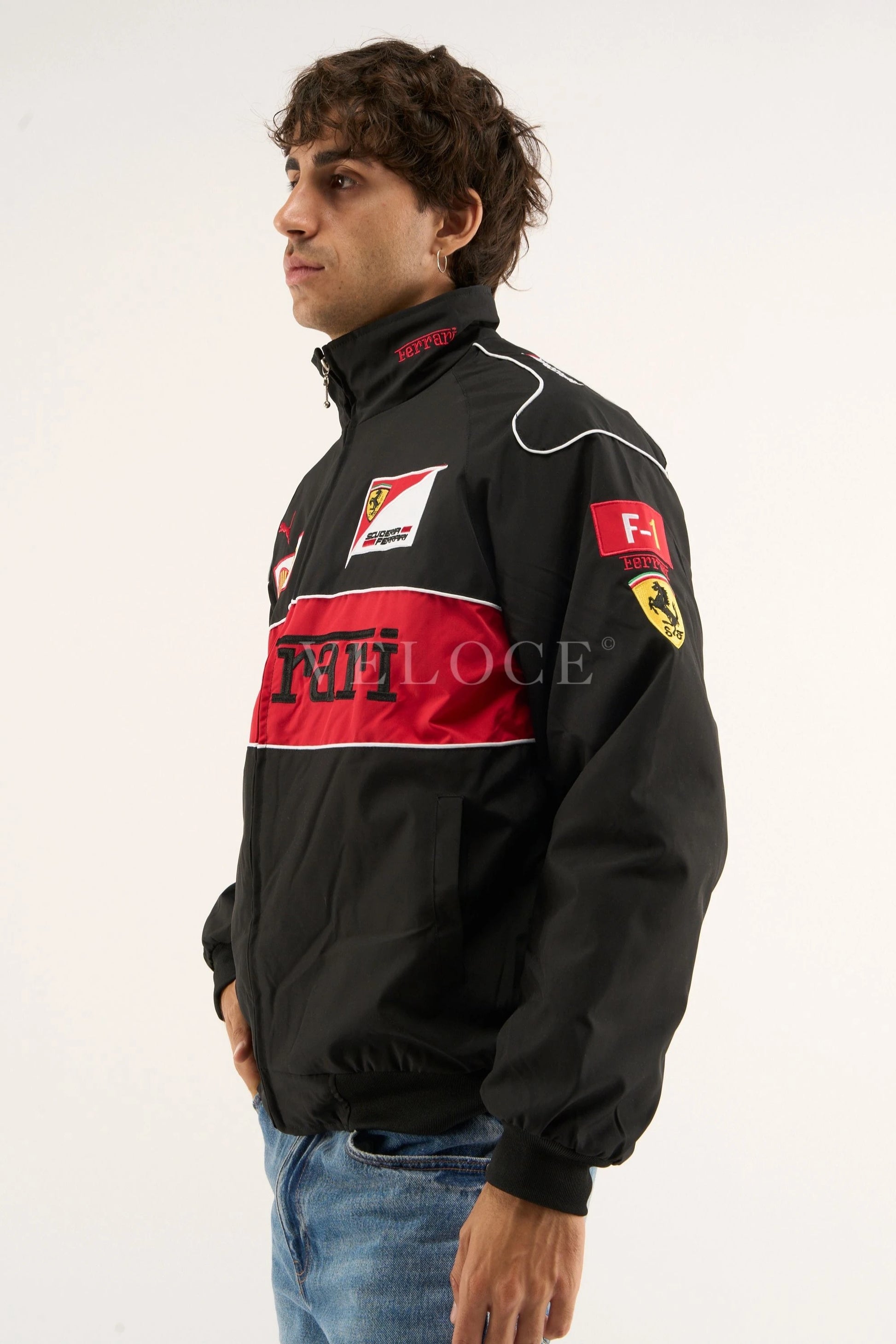 Ferrari F1 Vintage Racing Jacket - Black Edition | VELOCE Ferrari F1 Vintage Racing Jacket - Black Edition | VELOCE