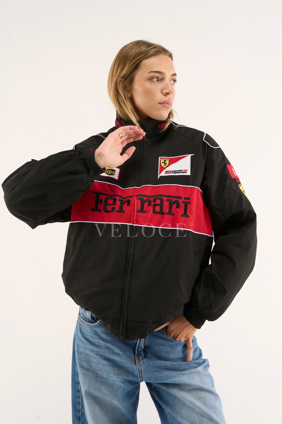 Ferrari F1 Vintage Racing Jacket - Black Edition | VELOCE Ferrari F1 Vintage Racing Jacket - Black Edition | VELOCE