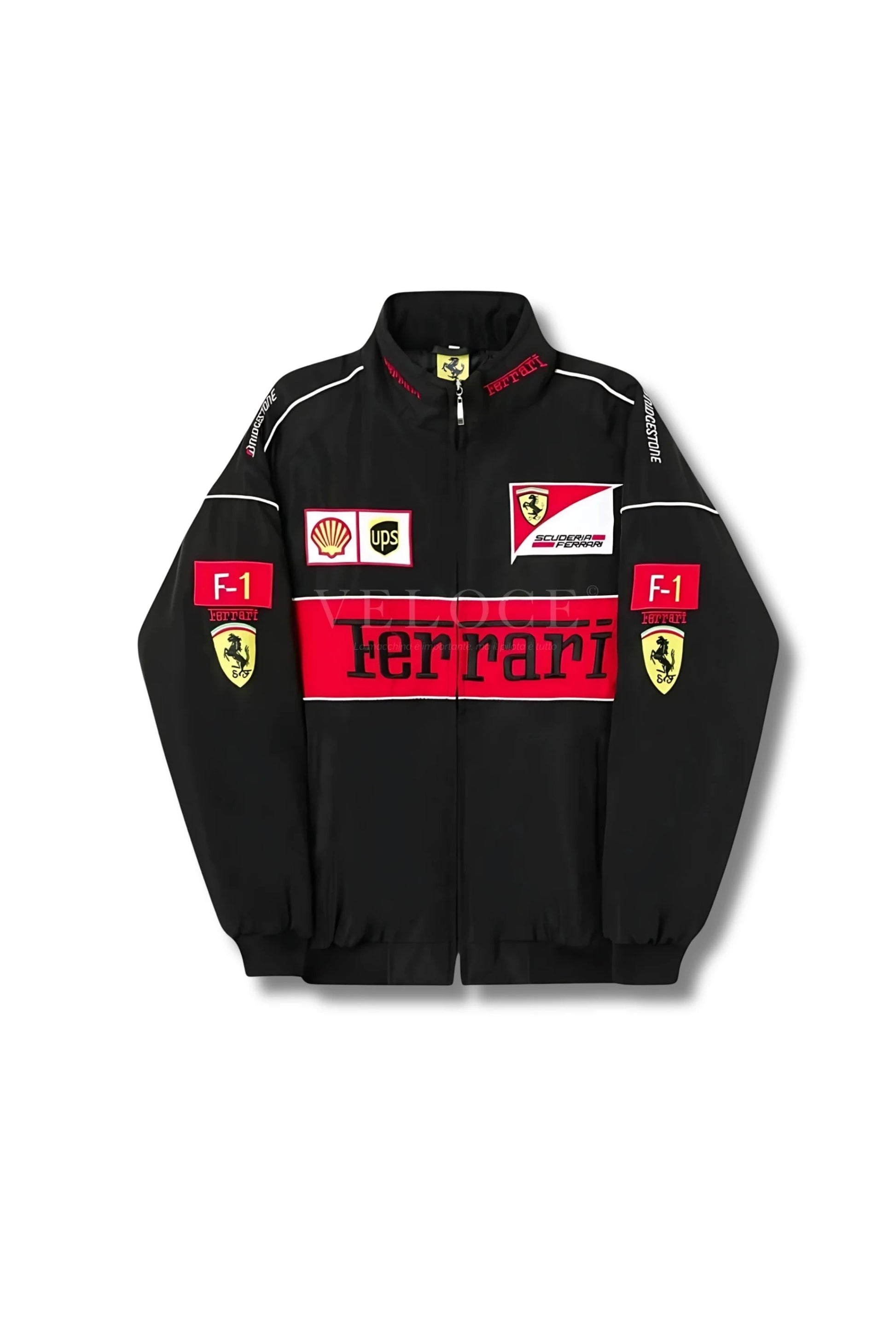 Ferrari F1 Vintage Racing Jacket - Black Edition | VELOCE Ferrari F1 Vintage Racing Jacket - Black Edition | VELOCE