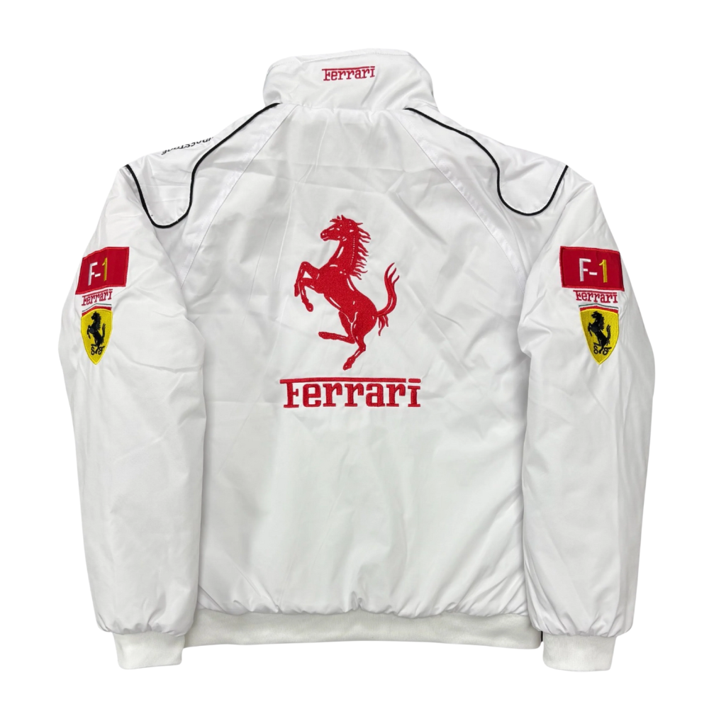 Ferrari F1 Vintage Racing Jacket - White Edition - VELOCE