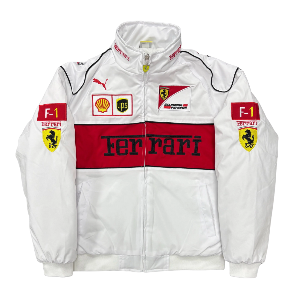 Ferrari F1 Vintage Racing Jacket - White Edition - VELOCE