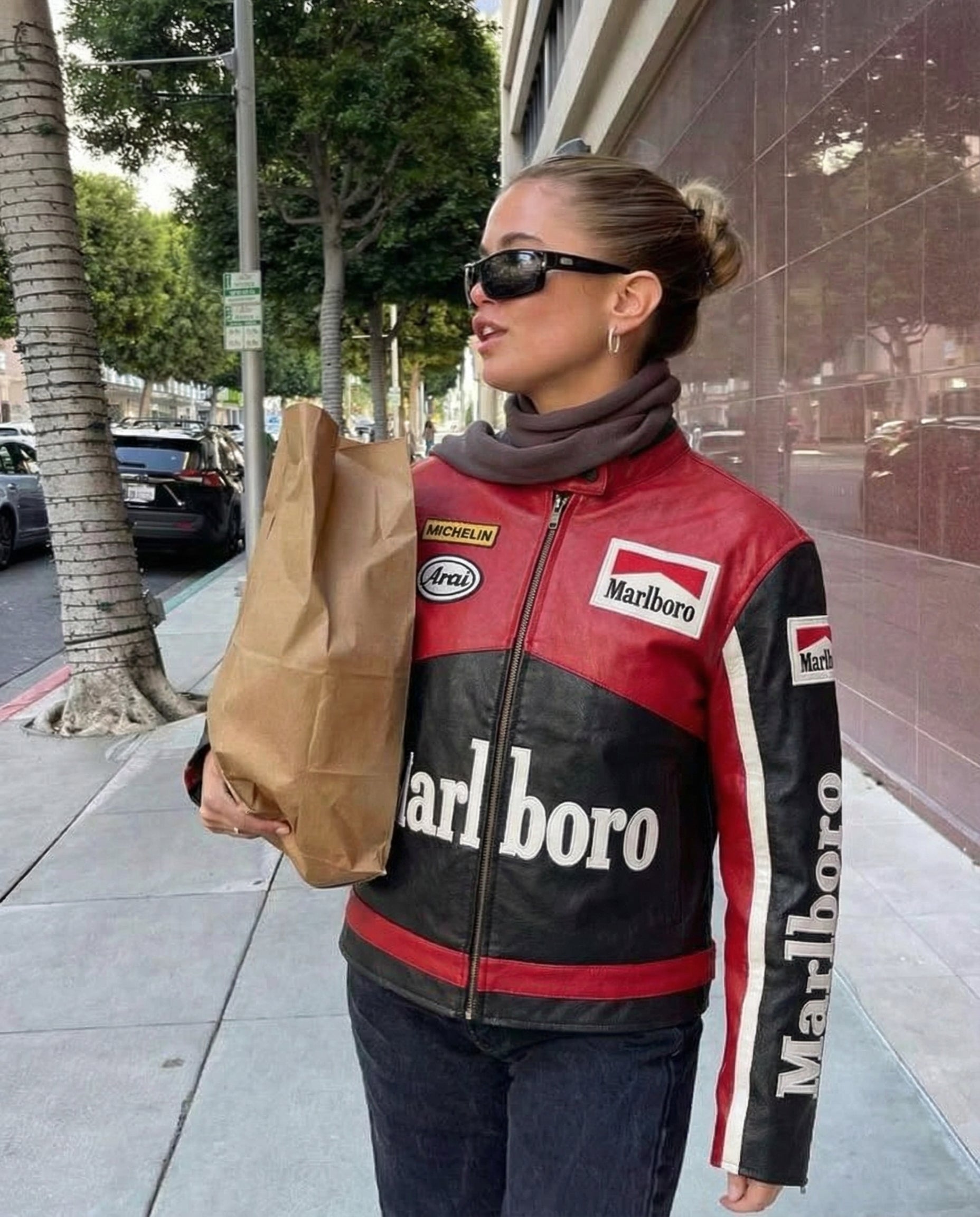 Marlboro Racing Leather Jacket - Black Edition | VELOCE