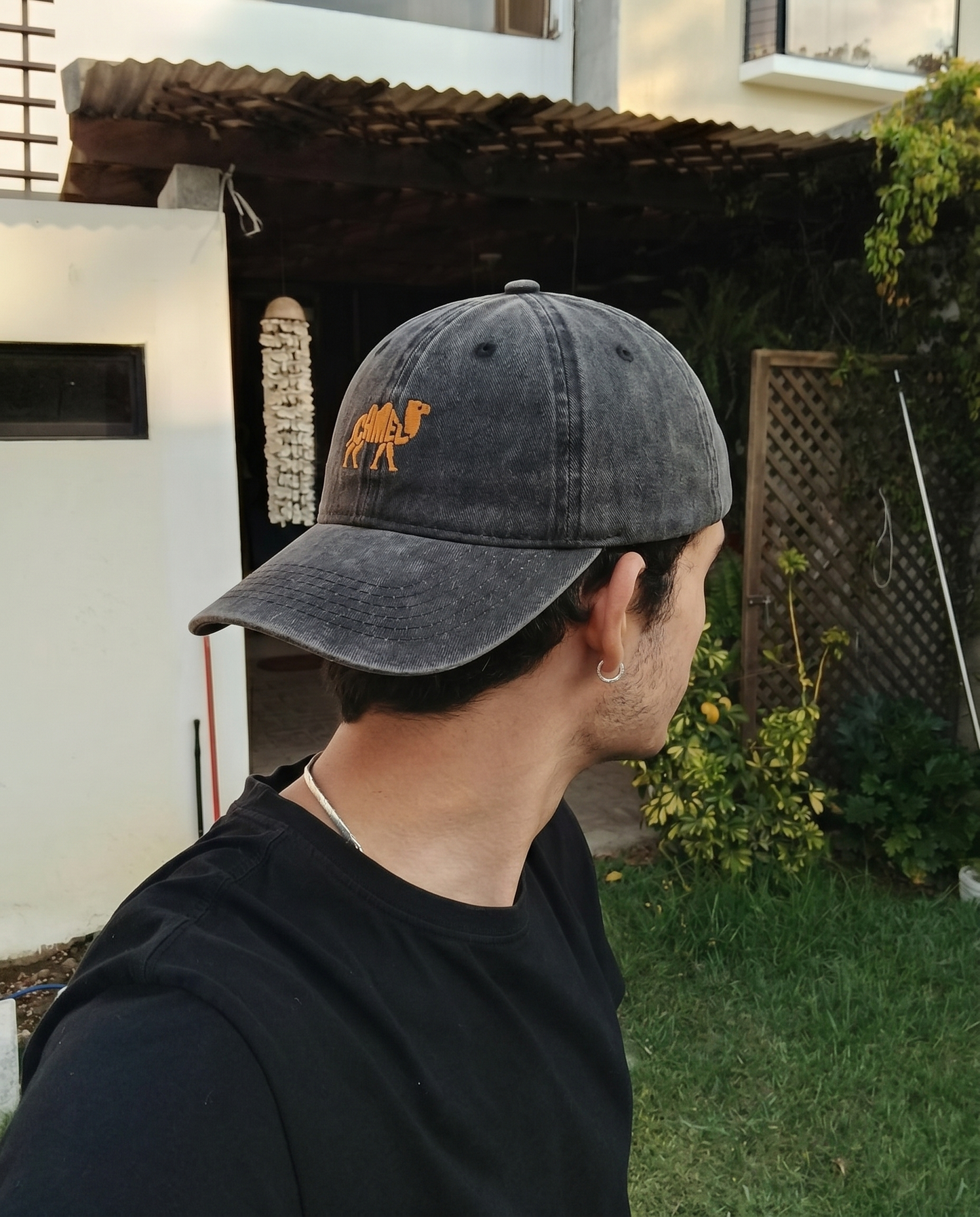 Camel Embroidered Cap