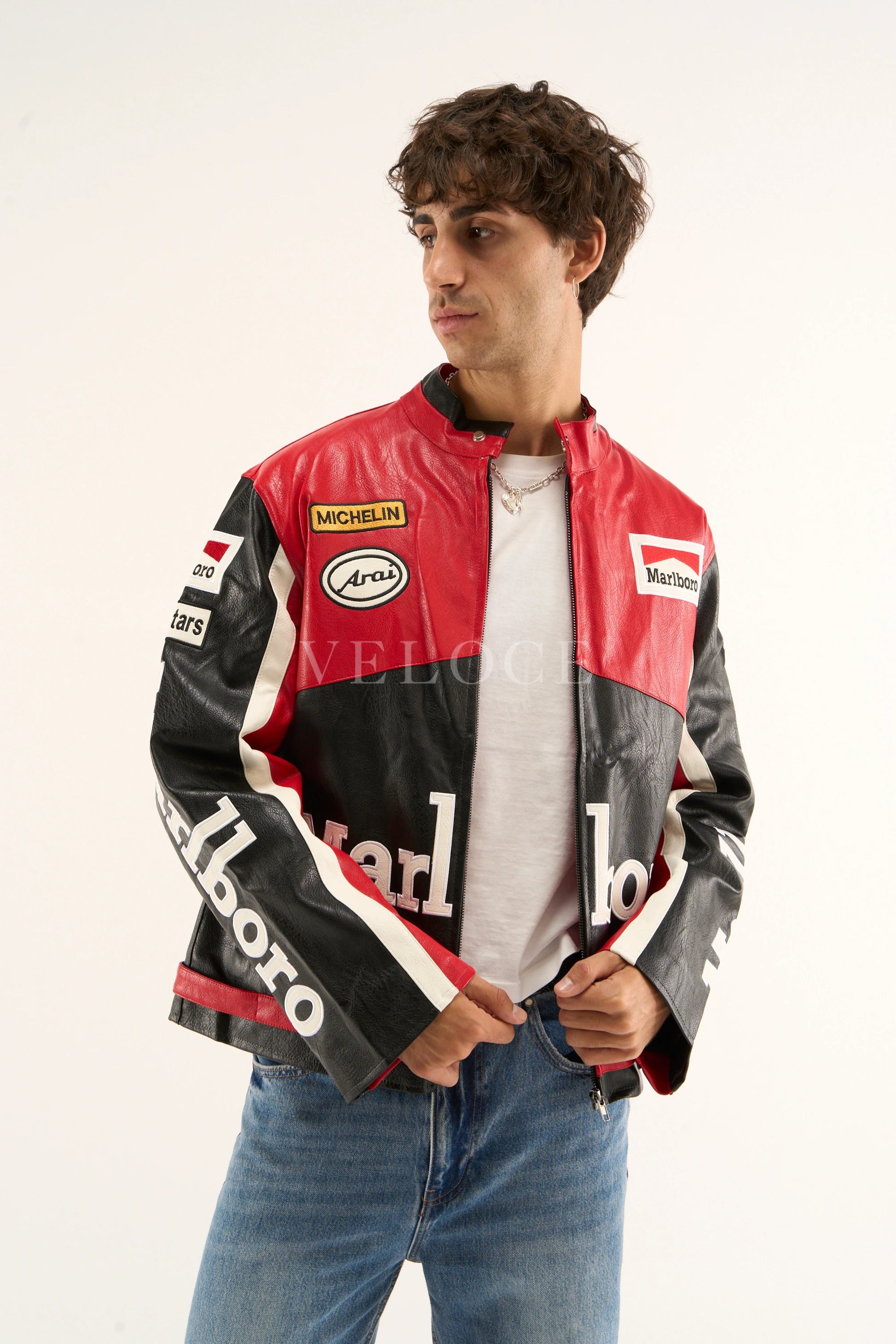 Marlboro Racing Leather Jacket - Black Edition | VELOCE