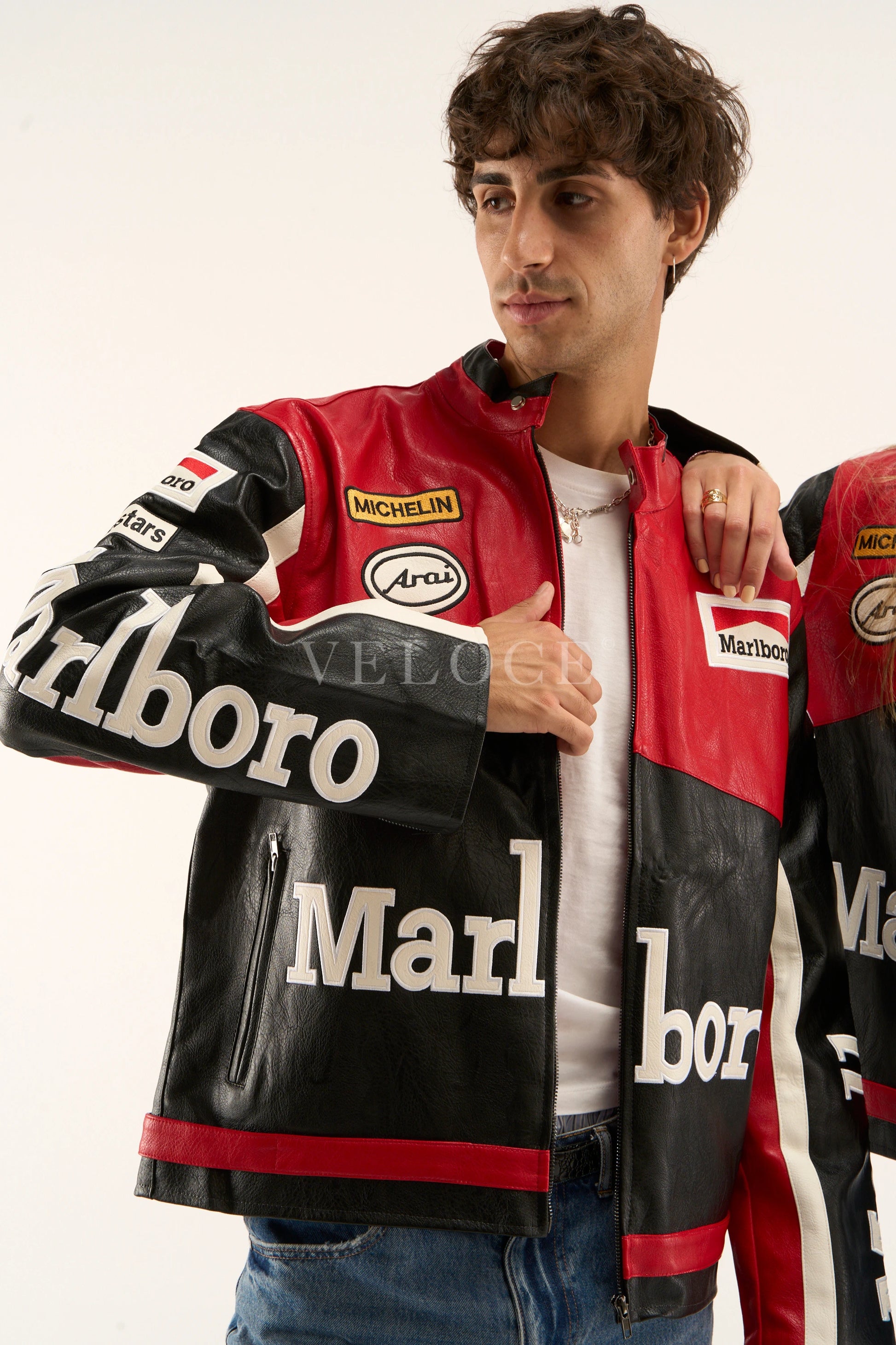Marlboro Racing Leather Jacket - Black Edition | VELOCE