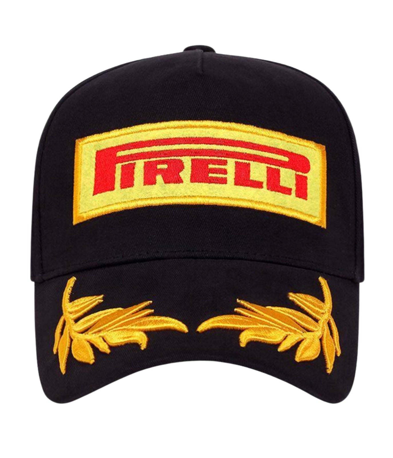 Pirelli F1 podium 1st place embroidered cap in black with gold laurel wreath on the brim