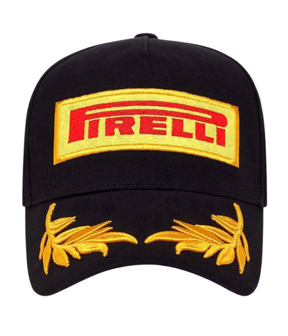 Pirelli F1 podium 1st place embroidered cap in black with gold laurel wreath on the brim