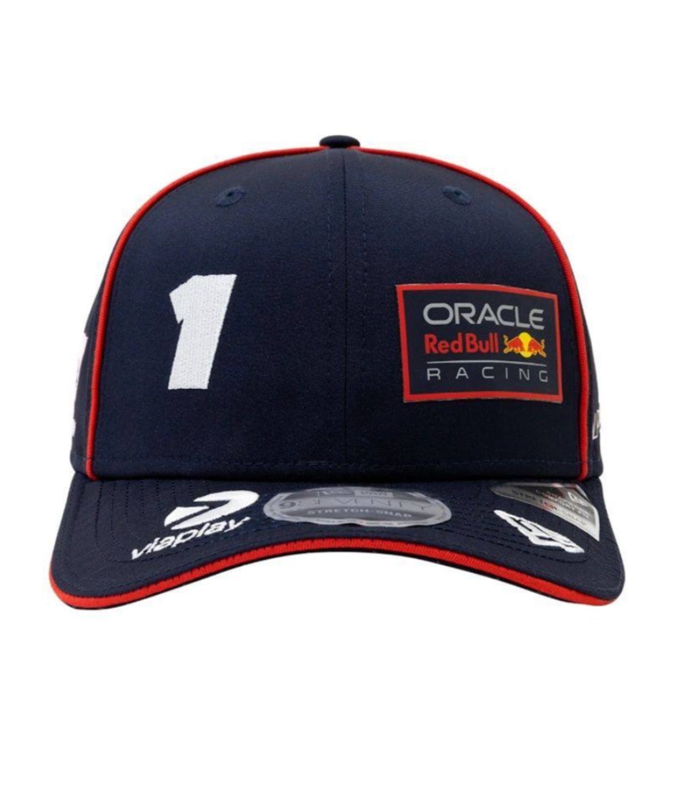 Red Bull F1 Max Verstappen 2023 embroidered cap in navy, front view with No.1 and Oracle Red Bull Racing logo