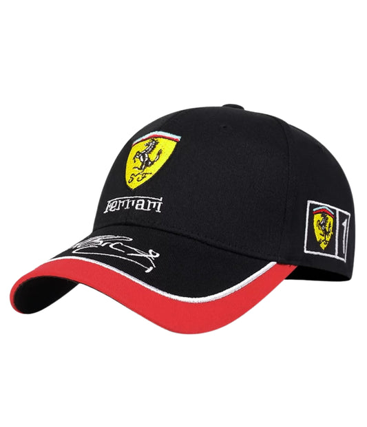 Ferrari F1 Black Embroidered Cap