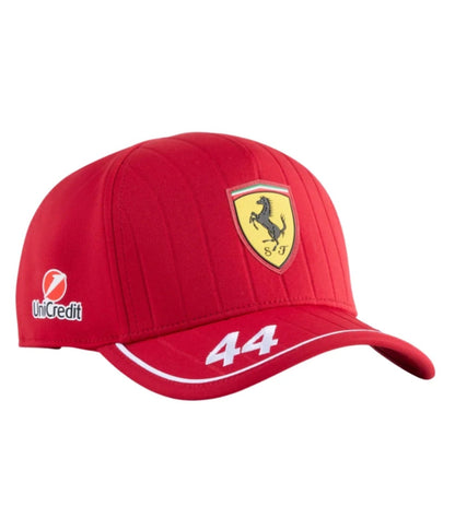 Scuderia Ferrari F1 Red Edition embroidered cap with Lewis Hamilton number 44 and UniCredit logo